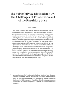 The Public/Private Distinction Now: The Challenges of Privatization