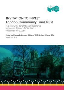 LCLT share offer - London Community Land Trust