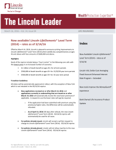 Now available! Lincoln LifeElements® Level Term