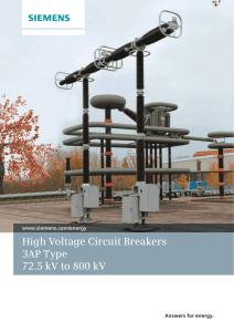 High Voltage Circuit Breakers 3AP Type 72.5 kV to 800 kV