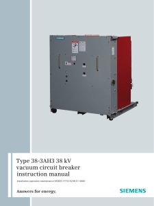 Type 38-3AH3 38 kV vacuum circuit breaker instruction