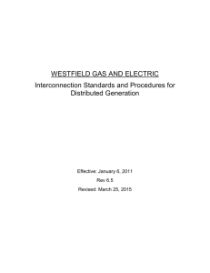 WESTFIELD GAS AND ELECTRIC Interconnection Standards and