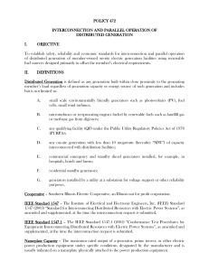 POLICY 472 INTERCONNECTION AND PARALLEL