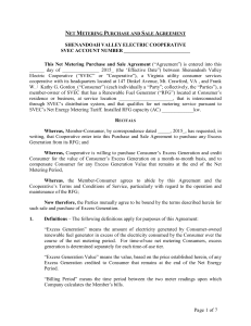 This Net Metering Purchase an - Shenandoah Valley Electric