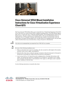 Cisco Universal VESA Mount Installation Instructions for Cisco