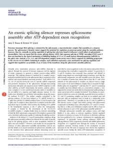 An exonic splicing silencer represses spliceosome assembly after