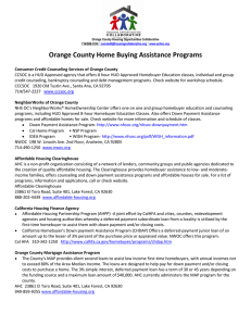 Orange County Home Buyer Assistance Programs