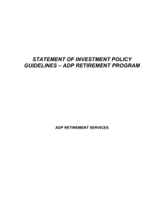 statement of investment policy guidelines