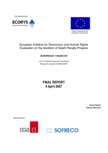 Evaluation on the Abolition of Death Penalty Projects