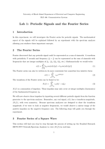 Lab 1: Periodic Signals and the Fourier Series
