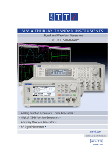 Waveform Generators Summary - Aim-TTi