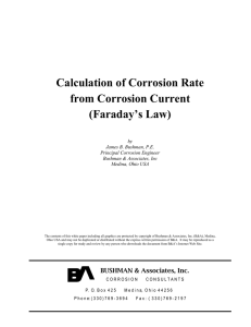 Calculation of Corrosion Rate from Corrosion Current