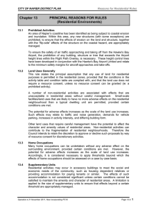 Chapter 13 - Reasons for Residential Env. Rules