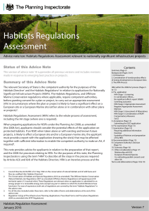 Habitats Regulations Assessment - National Infrastructure Planning