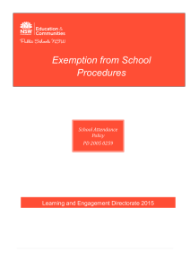 exemption from school - procedures