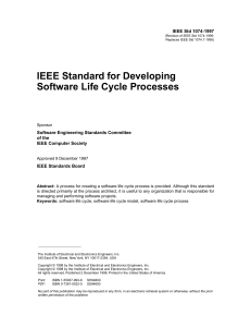 IEEE Standard For Developing Software Life Cycle Processes