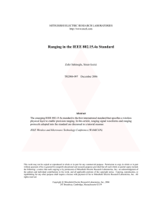 Ranging in the IEEE 802.15.4a Standard