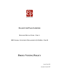 Standing Instruction Proxy Voting effective November 2007