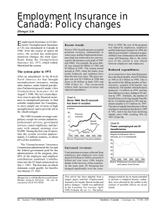 Employment Insurance in Canada: Policy changes