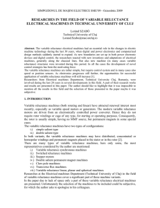 Researches in the Field of Variable Reluctance Electrical Machines