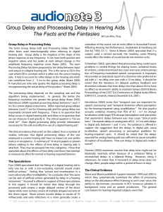 Group Delay and Processing Delay in Hearning Aids