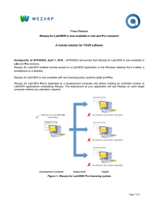 Press Release Wezarp for LabVIEW is now available in Lite and Pro