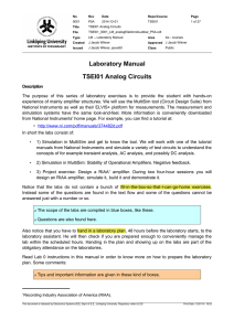 TSEI01 Analog Circuits