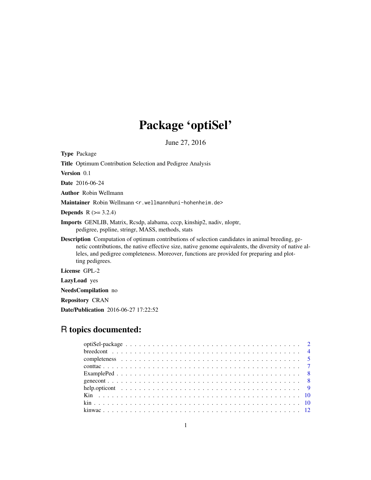 Package `optiSel`