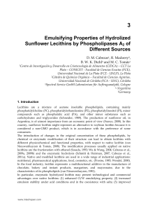 Emulsifying Properties of Hydrolized Sunflower Lecithins