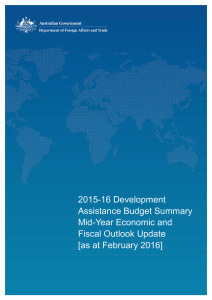 2015-16 Development Assistance Budget Summary Mid