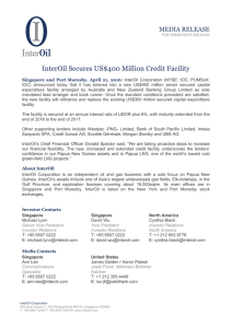 InterOil Secures US$400 Million Credit Facility