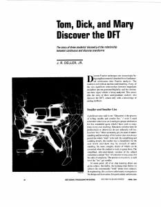 Tom, Dick, and Mary discover the DFT