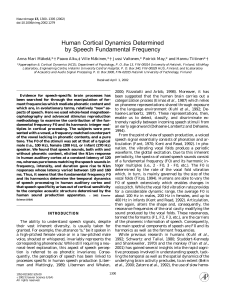 Human Cortical Dynamics Determined by Speech Fundamental
