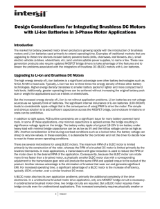 Integrating BLDC Motors with Li-ion Batteries in Motor Drive