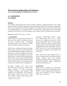 The Control of Brushless DC Motors