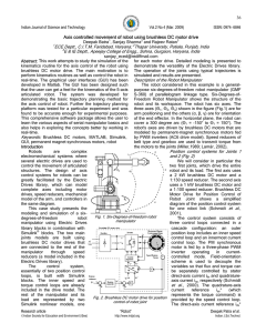 Axis controlled movement of robot using brushless DC motor drive