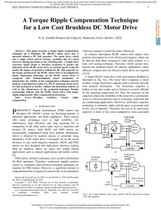 A Torque Ripple Compensation Technique for a Low Cost Brushless