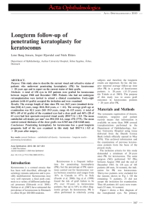 Longterm followup of penetrating keratoplasty for
