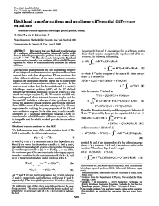 Backlund transformations and nonlinear