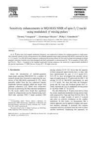 Sensitivity enhancements in MQ-MAS NMR of spin
