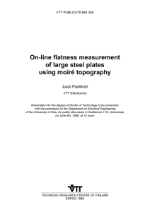 On-line flatness measurement of large steel plates using moiré