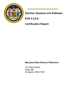 Election Systems and Software EVS 5.2.0.0 Certification Report