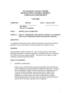 Source Test Guidelines - San Joaquin Valley Air Pollution Control