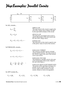 Parallel Circuits Examples - Dean Baird`s Phyz Home Page