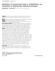 Reliability of assessment tools in rehabilitation: an illustration of