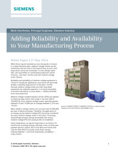 Adding Reliability and Availability to Your Manufacturing Process