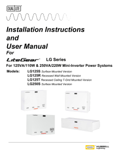 Installation Instructions and User Manual - Dual-Lite