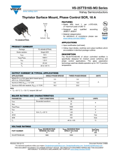 VS-25TTS16S-M3 Series Thyristor Surface Mount, Phase Control