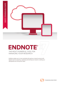 EndNote X7 Quick Reference Guide