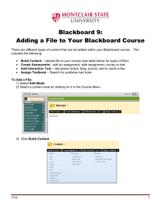 Blackboard 9: Adding a File to Your Blackboard Course